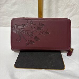 Chic Burgundy Floral Women's Wallet